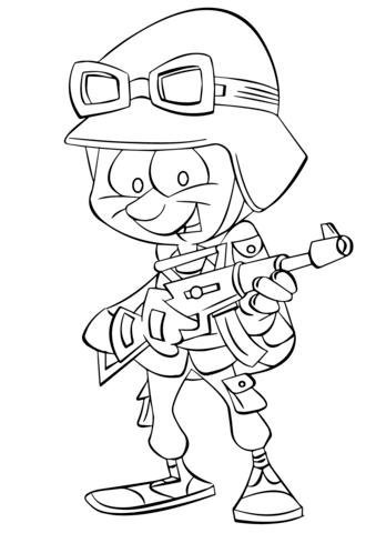 Cartoon Infantry Soldier Coloring Page